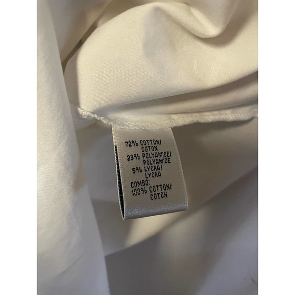 Lafayette 148 Cotton Button Down High Low 1/3 Sleeve Shirt Size 8 - Picture 5 of 5